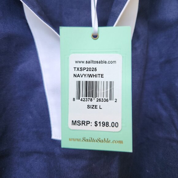 Sail to Sable Navy & White Block Tunic Casual Dress Size L NWT Retail $198 - Picture 6 of 6